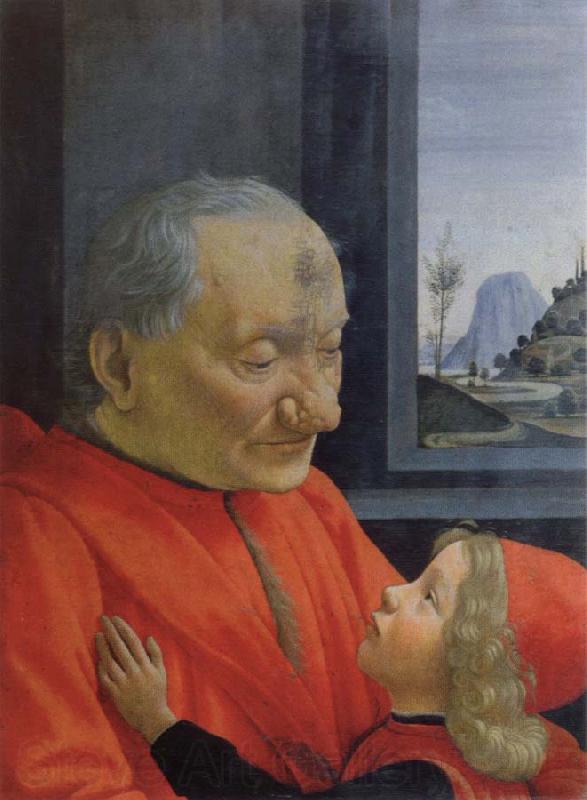 Domenico Ghirlandaio old man with a young boy Spain oil painting art